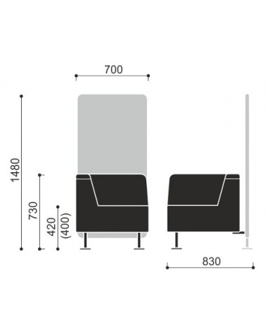 Wymiary Fotela narożnego Wall In 31