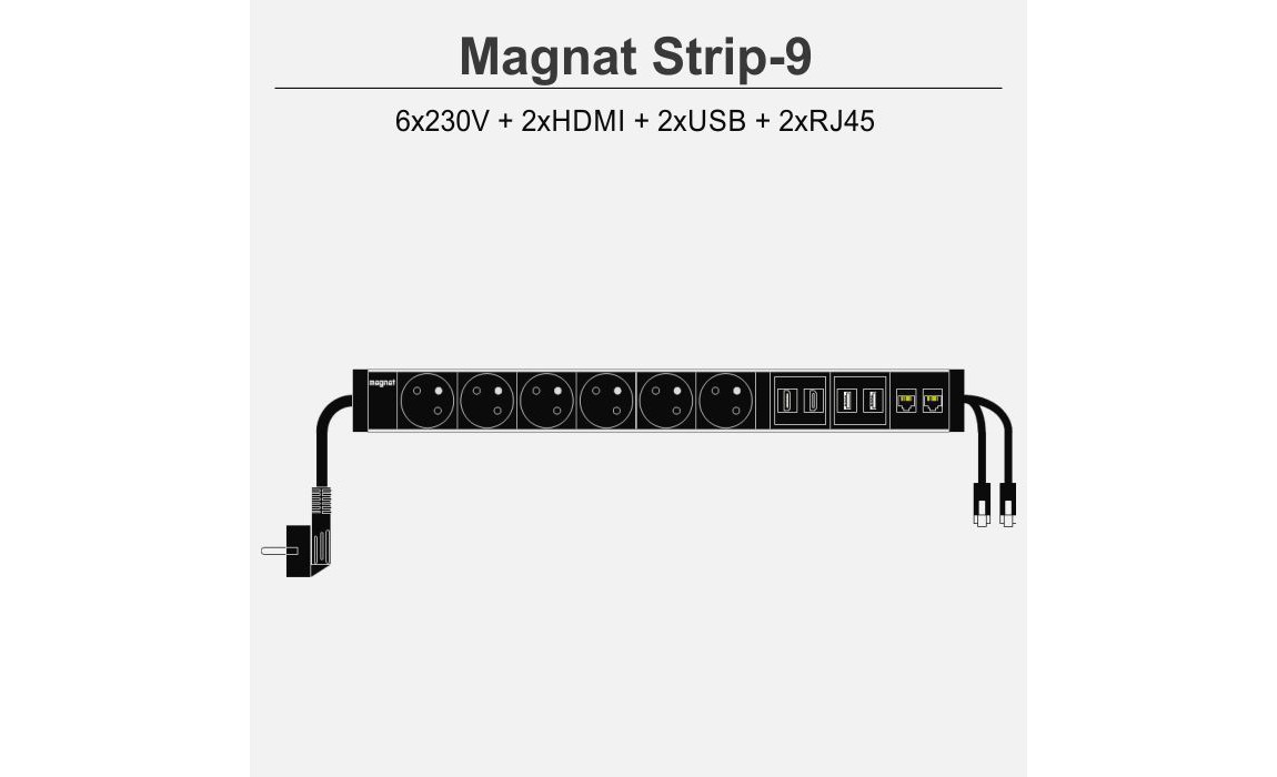 Magnat Strip-9 6x230V 2xHDMI 2xRJ45 2xUSB