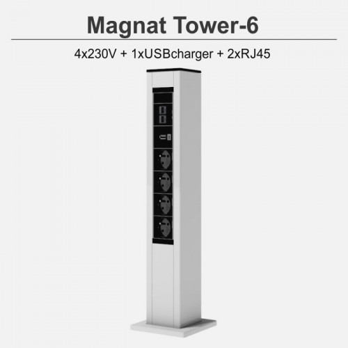Magnat Tower-6 4x230V+1xUSBcharger+2xRJ45