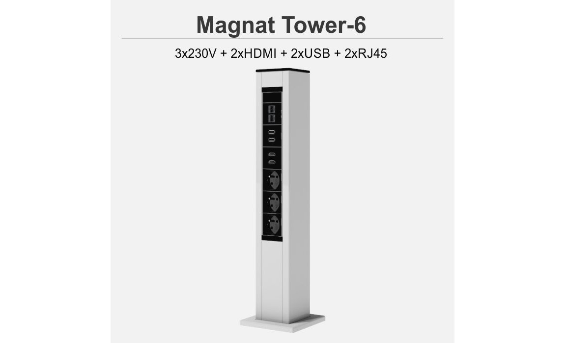 Magnat Tower-6 3x230V+2xHDMI+2xUSB+2xRJ45