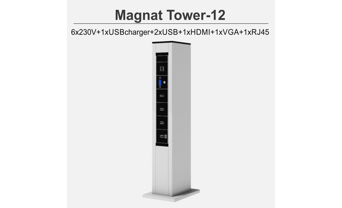 Magnat Tower-12 6x230V+1xUSBcharger+2xUSB+1xHDMI+1xVGA+1xRJ45