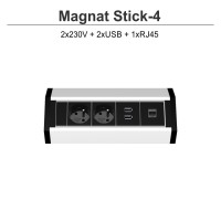 Magnat Stick-4 2x230V+2xUSB+1xRJ45