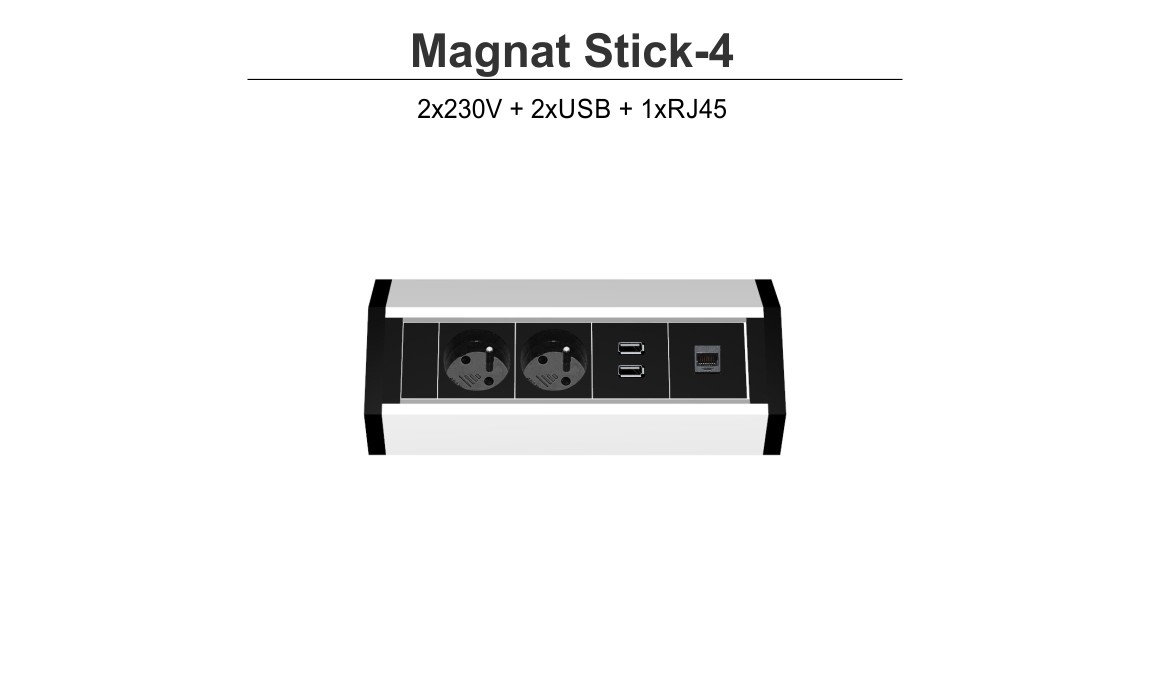 Magnat Stick-4 2x230V+2xUSB+1xRJ45