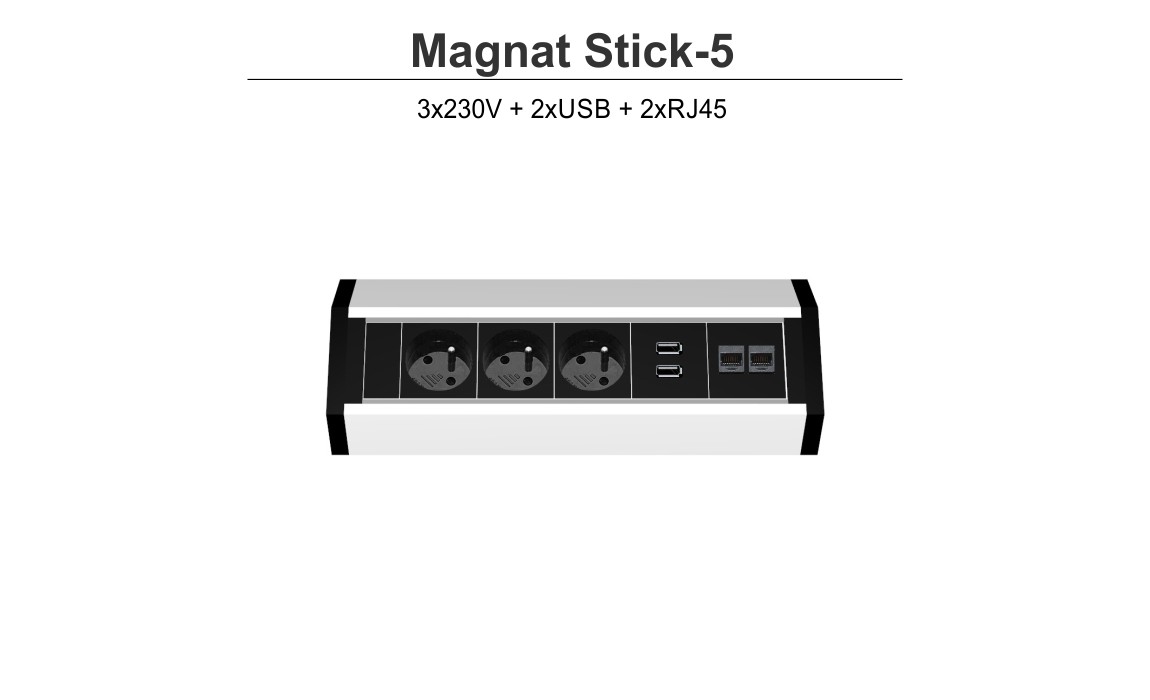 Magnat Stick-5 3x230V 2xRJ45 2x USB