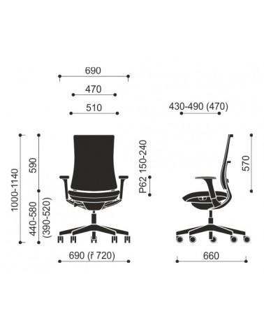 Wymiary krzesła Violle 150SFL