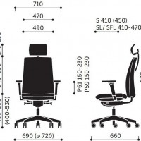Wymiary krzesła Motto 11S/SL/SFL