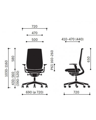 Wymiary krzesła AccisPro 151