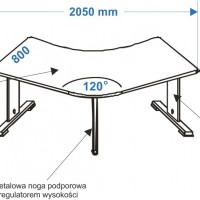 Rysunek biurka na stopach BS010