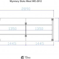 Wymiary stołu West  WE2912