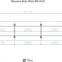 Wymiary stołu West  WE4310