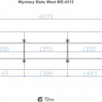 Wymiary stołu West  WE4312