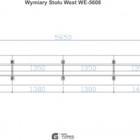 Wymiary stołu West  WE5608