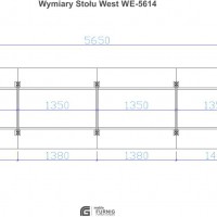Wymiary stołu West  WE5614