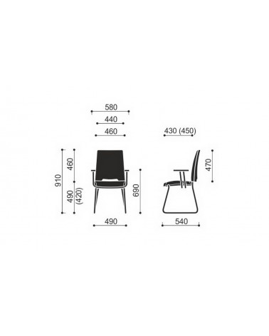 Wymiary krzesła Arca 21V PP