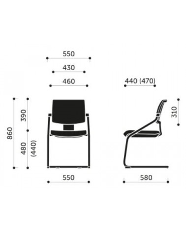 Krzesło Xenon Net 20V bez podłokietników