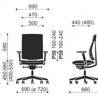 Wymiary krzesła Xenon 100