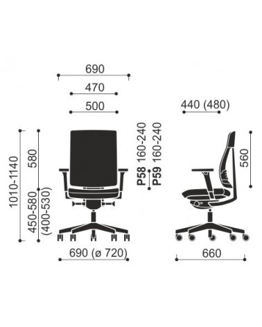 Wymiary krzesła Xenon 100